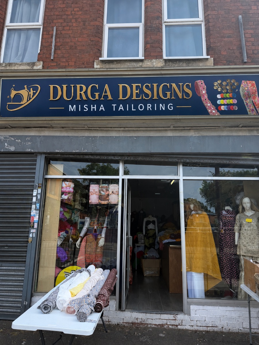 Durga Designs boutique front at Shop 606 Stratford Road Sparkhill Birmingham